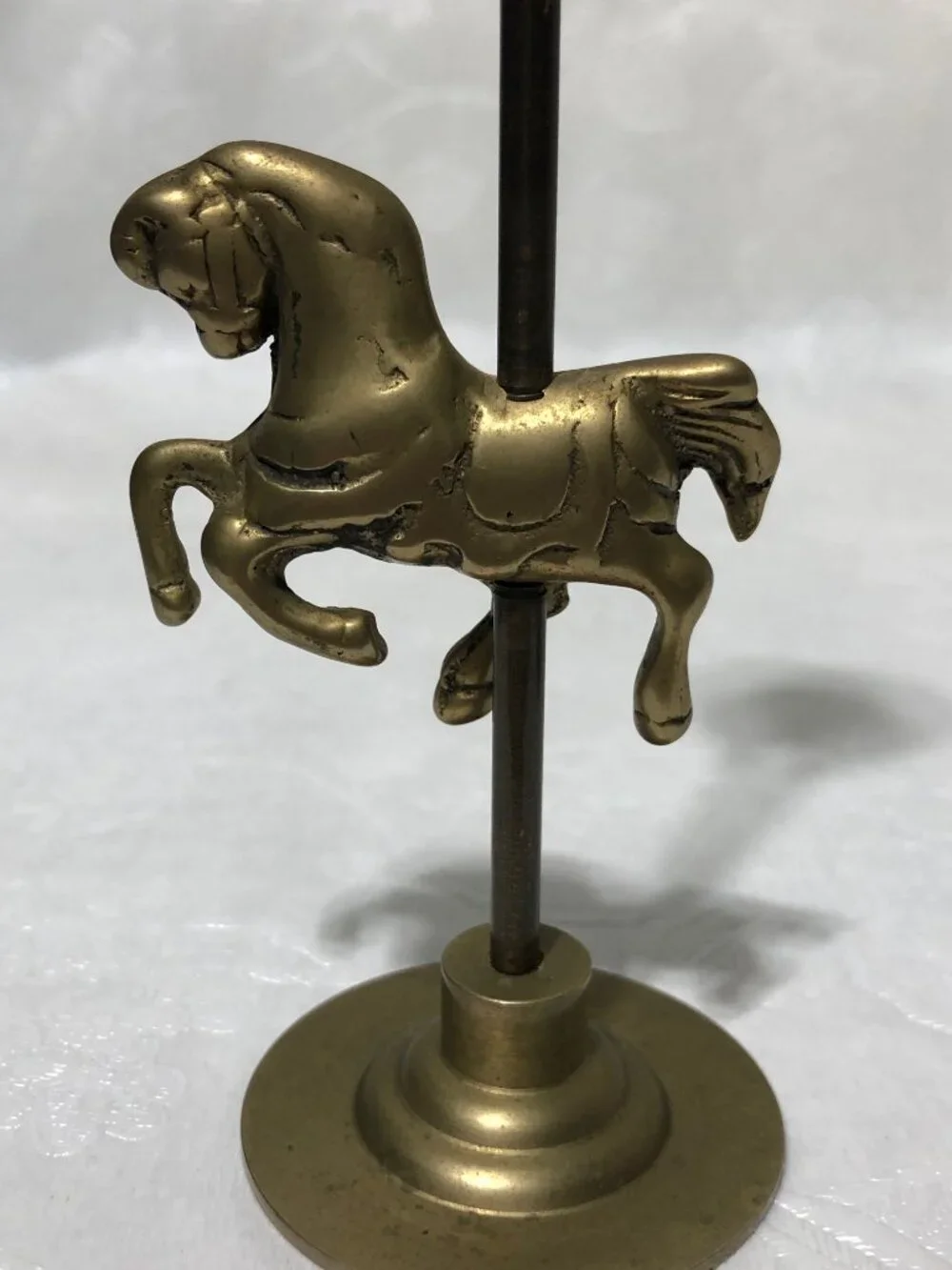 Vintage brass carousel horse candlestick holders set of 3